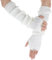 Ouligay 1 Paar Armstulpen Damen, Gestrickte Arm Stulpen Weiße Fingerlose Handschuhe 40 x 9 cm Lange Armstulpen Winter Gestrickte Handstulpen für Damen Frauen Kinder