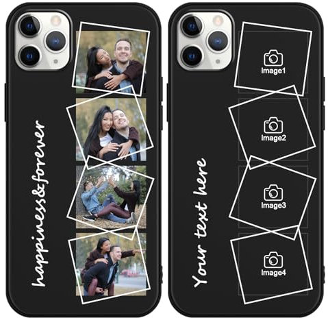 ZhuoFan Personalisierte Handyhülle für iPhone 11 Pro MAX 6,5, Personalisiert Schutzhülle mit Eigenem Foto Bild Text Selbst Gestaltet Schwarz Silikon Stoßfest Individuelle Custom Case