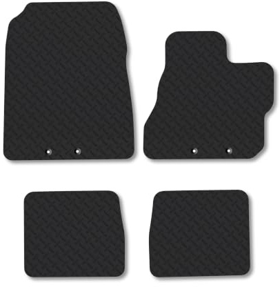 Fits Toyota iQ (2009-2015) 5mm Rubber Car Floor Mats | Tailored Fit Waterproof Full Coverage Non-Slip Boot Liner Compatible Accessory Protector Easy-Clean