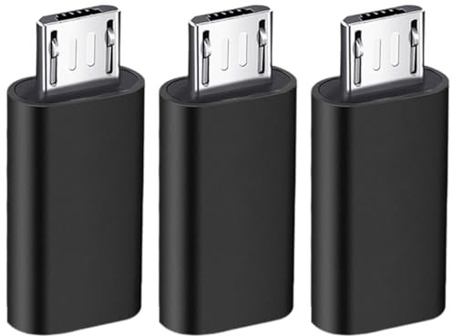 USB C Female to Micro USB Male Adapter(3pack) for Phone Charging Cable Connector Android Adaptor Data Transfer Converter Micro-usb Port Devices Accessories