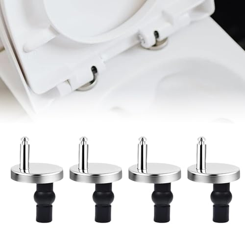 HASLED Cerniere per Tavoletta WC 4 Pezzi - Sistema di Fissaggio Stabile per Sedili WC - Compatibile con la Maggior Parte dei Water Standard - Acciaio Inossidabile 304 - Montaggio Facile