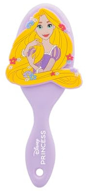 Disney Princess Rapunzel – Spazzola Districante Bambina Ultra Morbida – Setole Flessibili Anti-Rottura – Manico Confortevole – Motivo Floreale e Capelli Dorati – Accessorio Magico