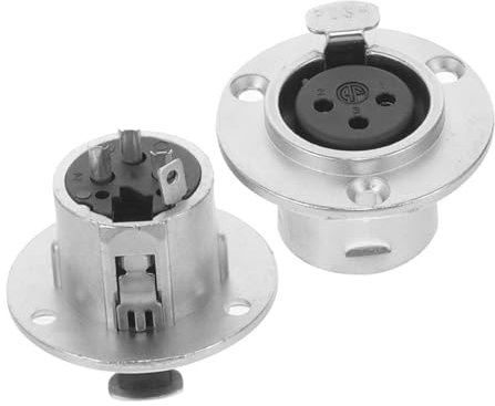 Milisten 2stücke Polige Mikrofonbuchsen Runde Metallanschlüsse Für Audio Und Lautsprecheranwendungen Langlebige Panel- Kompatibilität Mit Audio-geräten