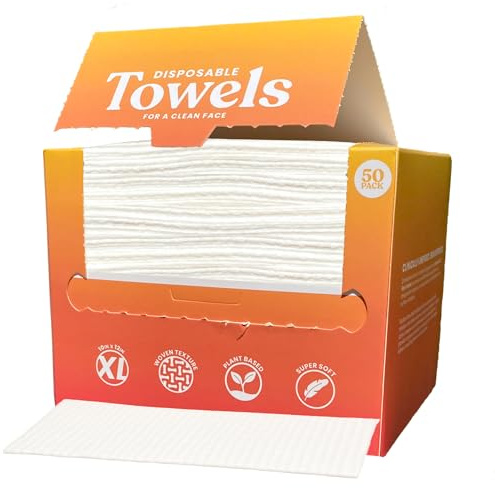 Vacation Club XL Plant-Based Face Wipes, 50 Count, Textured, Disposable