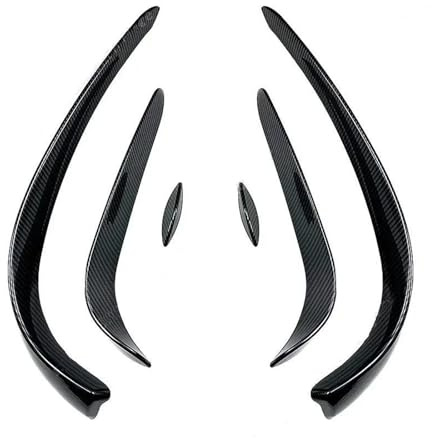 Front Spoiler Lippe Für Benz C-Klasse W205 C180 C200 C260 C43 Für AMG 2015-2018 Auto Frontstoßstange Nebelscheinwerfer Entlüftungs-Canards Glanz Schwarz Carbon Look Splitter(Carbon Look)