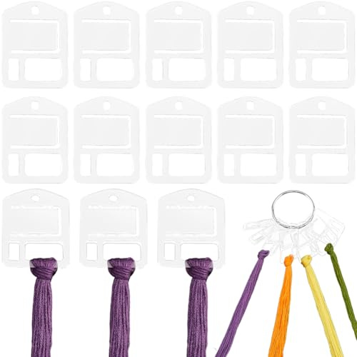 GORGECRAFT 30 Stück Stickgarnspulen Acryl Garn Organizer Halter Hausform 49.5x40mm Kreuzstich Lauffadenspulen Brettkarte Mit Garnring Für Kreuzstich Baumwolle Basteln Nähen Aufbewahrung