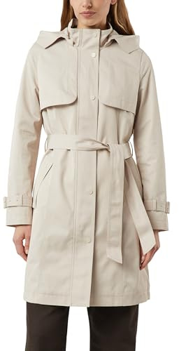 COMMA Damen Outdoor-Mantel – Slim Fit, abnehmbare Kapuze, Bindegürtel
