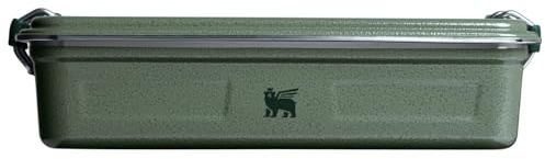 Stanley The Useful Classic Box 2.0L - Dishwasher Safe - Stainless Steel Lunch Box - Stackable Sandwich Box - BPA-Free - Secure Closure - Hammertone Green