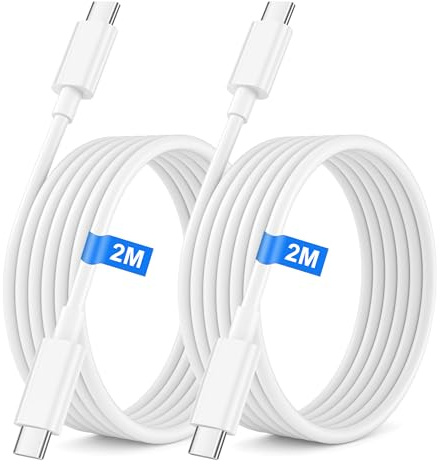 USB C to USB C Charger Cable for iphone 17/16/15/Air Fast Charging, 2M 2Pack 60W Type C to Type C Fast Charging Lead USB C Fast Charge Wire for iPhone17/16/15 Pro Max,iPad Pro/Air/Mini,Samsung,Pixel