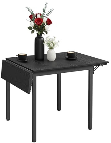 Relaxdays Esstisch klappbar, 2-4 Personen, HBT: 76x120x78 cm, platzsparender Klapptisch, Küche, MDF & Eisen, schwarz