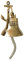 Schiffsglocke Anker 1841 Messing Nostalgie Glocke Maritim 14cm