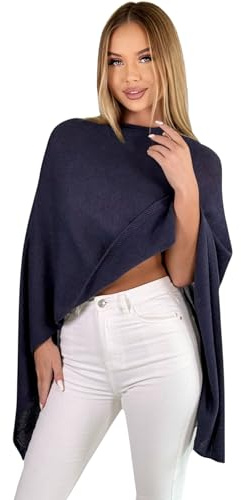 Mississhop Poncho aus Mischgewebe für Damen Cape Überwurf One Size