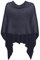 Mississhop 221 Poncho aus Mischgewebe für Damen Cape Überwurf One Size Dunkelblau