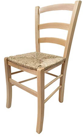 Totò Piccinni Ordine Minimo 2pz, Sedia paesana Venezia in Legno di faggio, ALTISSIMA QUALITA', Robusta, già montata (Naturale, Seduta Paglia)