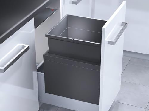 Poubelle encastrable pour meuble coulissant 55L Hailo Triple XL