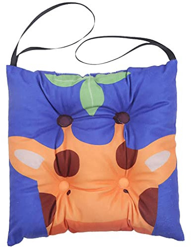 LOVIVER Sitzmatte, Stuhl-Sitzpolster, Cartoon-Design, bequemes Polyester mit Bändern, tragbares Terrassenkissen, Bodensitzkissen für das Wohnzimmer, Kaninchen (Giraffe, 30x30cm)