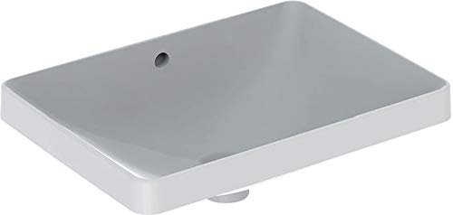 Keramag Geberit VariForm Einbauwaschtisch rechteckig, 550x400mm, ohne Hahnloch, mit Überlauf, Farbe: Weiß - 500.737.01.2