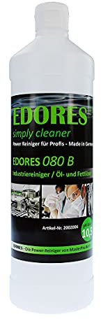 Edores-80b Industriereiniger/Öl- und Fettlöser, Konzentrat, : Zum Reinigen von stark verschmutzten, fettigen, öligen und wasserbeständigen Böden, Gegenständen und Flächen, 1 Liter