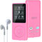 Lychee Lecteur de Musique numérique MP3/MP4 Mise à Niveau 8 Go Portable HiFi sans Perte de Son avec Musique/Radio FM/Lecteur de Livres électroniques, Prend en Charge jusqu'à 64 Go (Rose)