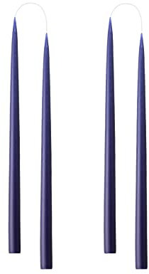 Kunstindustrien® Tapered Candles, Made in Denmark, 42 Colours Available, Dripless & Smokeless Dinner Candles, Candles Long Burning 15 Hours, Unscented Candle Gift Set, 4pcs. 2.2 x 35cm (Antique Blue)