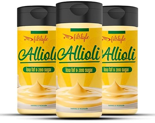 (x3) Salsa Allioli Zero azúcares añadidos | Salsas bajas en calorías para dietas saludables (3 x Allioli)