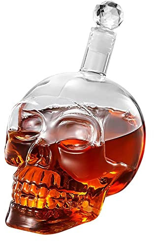 Verre a Whiskey En Cristal, Forme De Crâne Verre, Bouteille De Vin Crâne Carafe, Carafe Tête De Mort, Carafe Crâne Verre, Carafes à Whisky Crâne, Pour Whisky, Vodka, Rhum, Fête, Bar (bouteille vin)