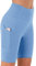 Persit Kurze Sporthose Damen, High Waist Radlerhose Sport Shorts Sommer Cycling Bike Leggins Himmelblau L