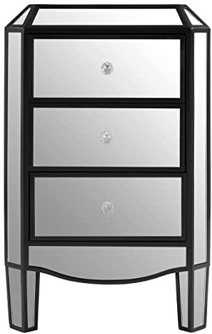 Premier Housewares 3 Drawer Mirrored Chest/Chest Of Drawers Bedroom/Silver Chest Of Drawers/Chest Of Draws/Bedroom Chest Of Drawers W51 x D42 x H79cm