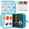 Abwischbares Malbuch für Kinder, Spiele ab 2-3-4-5-6 jahre Kinder, Malset Geschenk Mädchen/Junge, Doodle Pad mit 12 Farbstiften, 14 Seiten (Wal)