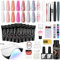 Poly Nail Gel Kit, VANREESA 9 Colours Poly Extension Gel Set with 36W U V Lamp Manicure Tools Full Kit Gifts Set for Beginners