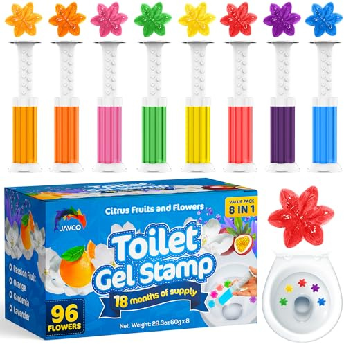 JAVCO -96 Flowers- Flower Toilet Gel Stamp | Toilet Scent Fresheners | Toilet Fresheners Gel Toilet (Mix Scent)