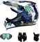 Motorradhelm Cross Helme Schutzhelm Motocross Helm für Motorrad Crossbike Off Road Enduro Sport mit Handschuhe Sturmmaske (L)