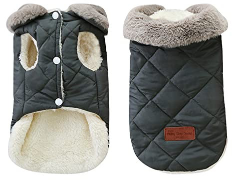 Hundemantel Winter - Wasserdichter Warmer Winterjacke für Hunde und Katzen, Weicher Fleece Weste für Kleine Haustiere (XL, Dunkelgrün)