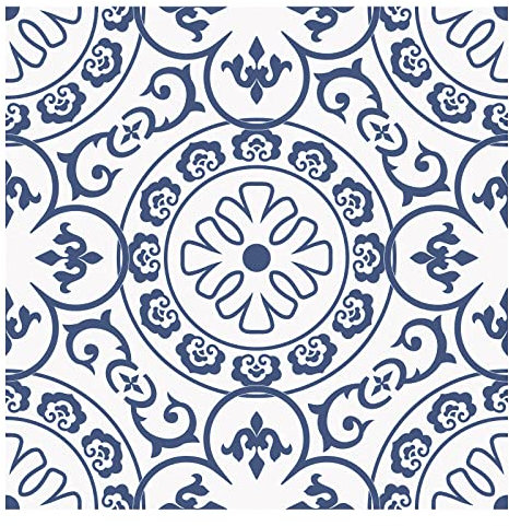 SVNOOC Peel & Stick Floor Fliesen Aufkleber Selbstklebende Backsplash für Küche Badezimmer Wäsche Dusche Dekor und mehr, wasserdicht, 7.8x7.8 Zoll, 10 Packung Blau