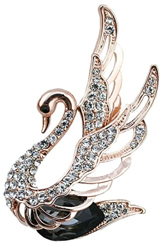 GFM® Brosche Schwan mit Strass – Weihnachten, Geburtstag Muttertag (Brch-SWAN), S, Metall