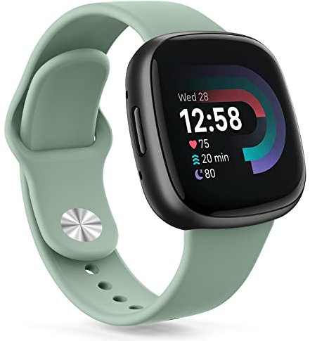 Oumida für Fitbit Versa 3 Armband/Fitbit Versa 4 Armband/Fitbit Sense Armband für Damen Herren, Silikon Armbänder Sport Ersatz Uhrenarmband für Fitbit Versa 3/Versa 4/Sense/Sense 2, Olivgrün