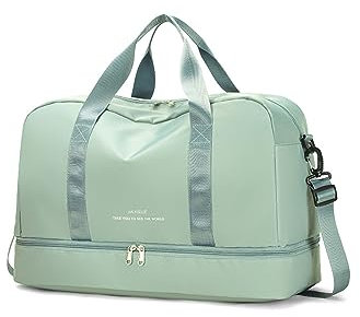 CORIOS Nylon Sporttasche für Herren/Damen Reisetaschen Duffle Bag Weekender Übernachtung Tasche Fitnesstasche Schwimmtasche Groß Trainingstasche Kabinenreisetasche für Reisen Sport Fitnessstudio Grün