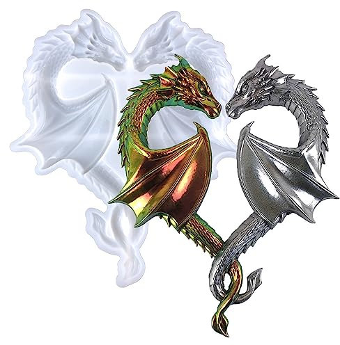 Moule en silicone en forme de dragon en forme de cœur - Moule en résine époxy - Pour décoration murale - pour la maison, le bureau
