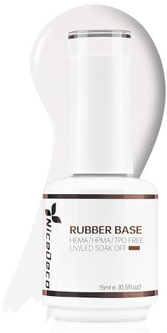 Nicedeco Rubber Base Milky White 15ml Rubber Base Gel Weiß LED UV Rubber Gel Soak Off Nail Art Maniküre 03