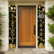 Happy 40th Birthday Door Banner, Black Gold Fabric 40th Birthday Door Porch Sign Banner for Men Women,40 Years Old Birthday Banners Party Decorations for Indoor and Outdoor Background Decor