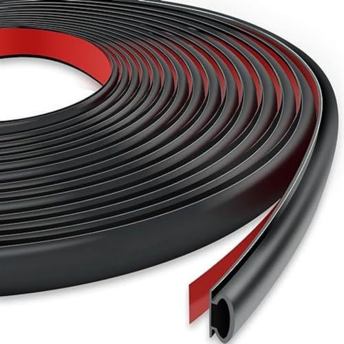 Norhogo D-Profil Fensterdichtung Kälte- und Schallisolierung, Dichtung Haustür Gummi Aufkleber, PVC Band Autotürrahmen, Dichtung Fenster (6M)