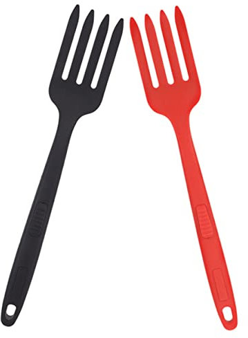 TOPBATHY 2 Tenedores De Silicona Para Ensalada Tenedores De Cena Portátiles Resistentes Al Calor No Reutilizables Fáciles De Limpiar Para La Cocina