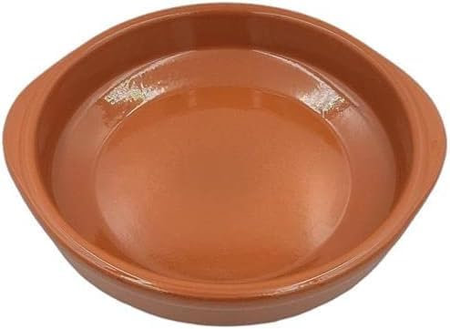 Cazuela tartera olla baja en barro esmaltado - AIR FRYER - HORNO - MICROONDAS - LAVAVAJILLAS - FUEGO DIRECTO (14 cms)