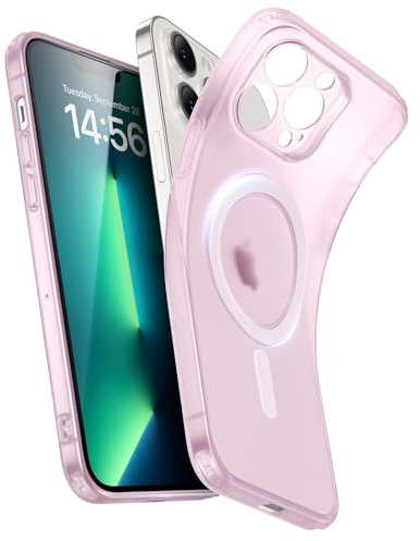 ESR Cover per iPhone 13 Pro Max, Custodia in Silicone Trasparente con MagSafe, Cover Sottile Antiurto, Custodia per Telefono in TPU Trasparente Sottile Anti-Ingiallimento, Serie Zero, Rosa