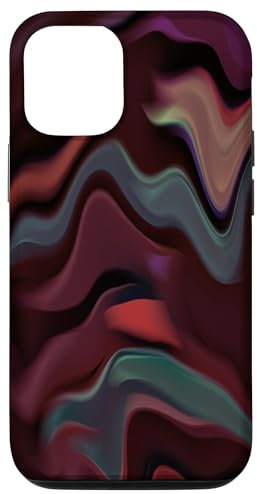 iPhone 13 Liquid Metal abstract swirl paint all over cover wine Case