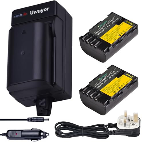 Uwayor DMW-BLF19 Camera Battery Charger Set Replacement Battery Kit USB for Panasonic Lumix DMC-GH3 DMC-GH4 / 5 / 5S DC-G9DMC-GH4KDMC-GH3K