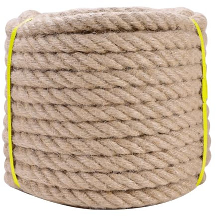 LZ.MZXU Corda Canapa, 15M x 12mm Corda di Iuta Naturale Spago Juta Corda Spago da Giardino Spago per Decorazioni Giardinaggio Artigianato Confezioni Regalo Fai da Te