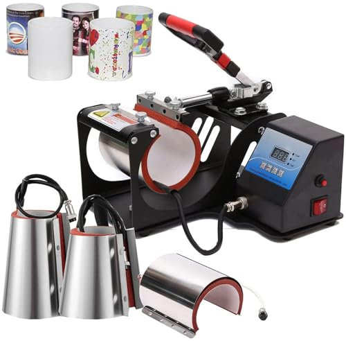 MTTXY Mug Press Heat Machine, 4 In 1 Digital Tumbler Press Heat Machine Sublimation Transfer Printing Machine with 9oz/12oz/17oz Mug Attachment for DIY