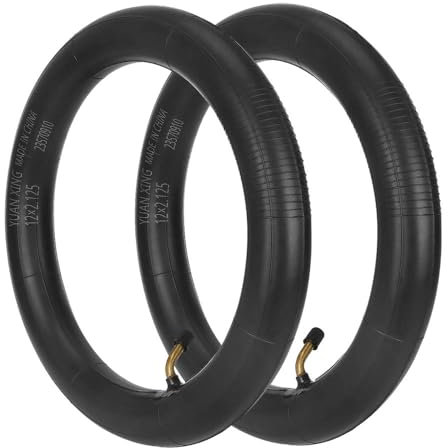 TREFAN 12 * 2,125 Innen- und Außenrohre 12 Zoll Doppelte Stärke Kinderwagen Schlauch 12 1/2 x 2 1/4 Schlauch mit Winkelventil 45° kompatibel für Kinderwagen Dreirad Laufrad Fahrrad Kinderrad (2B PCS)