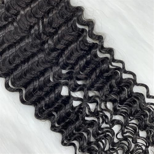 Tape Extensions Human Hair Extensions 18 Zoll Tape in Remy Curly Hair Bundles For Women 40G Hair Extensions(1B)